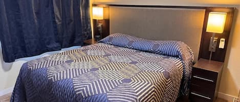 Premium bedding, pillowtop beds, desk, laptop workspace