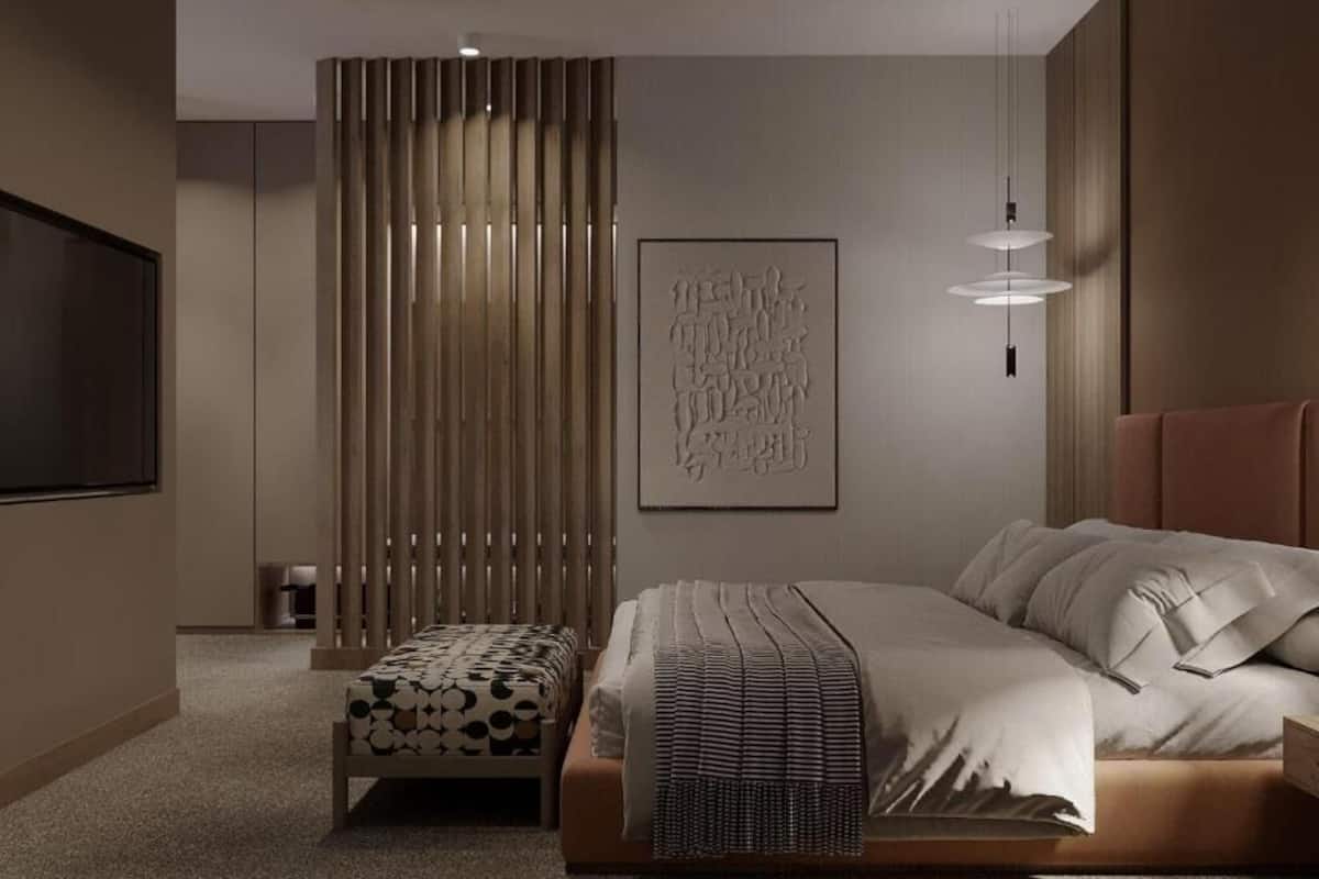 1 habitación, escritorio y espacio para trabajar con laptop