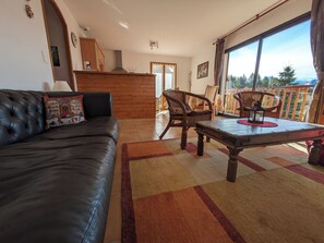 Una televisión, un reproductor de DVD, libros