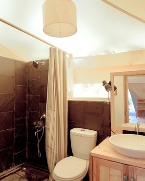 Executive Room, Balcony, Mountain View | Bathroom | Separate bathtub and shower, rainfall showerhead, free toiletries - Nimmu House Ladakh (Leh)