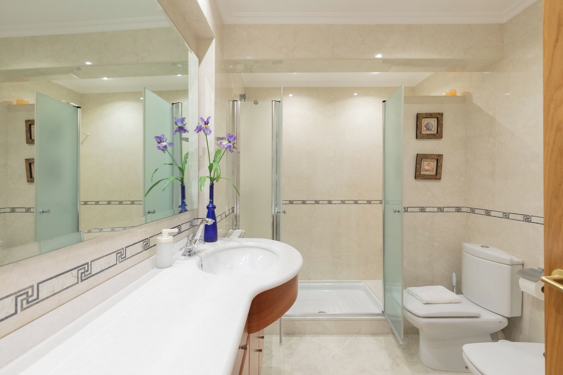 Ducha, secador de pelo, bidet, toallas