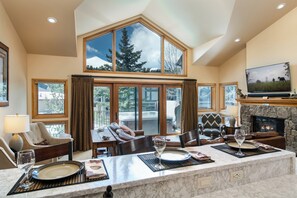 Smart TV, fireplace, computer monitors - One Breckenridge Place Imperial 25 Townhome: Private Hot Tub w/ Mountain View (Breckenridge)