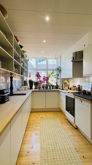 Kjøleskap, ovn, kokeplater og oppvaskmaskin