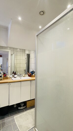 Shower, hair dryer - City Apartment in Copenhagen with 3 bedrooms sleeps 6 (Copenhagen)