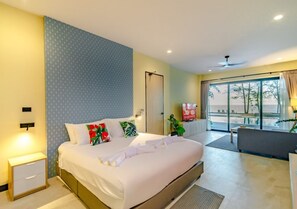 Villa Presidential - 4 sovrum - mot vattnet | Minibar, värdeförvaringsskåp på rummet och skrivbord