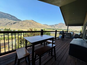 Outdoor dining - Bird's-Eye view of the Yellowstone River. (Gardiner)