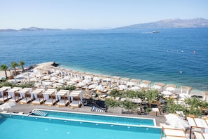 Private beach, beach cabanas, sun-loungers, beach umbrellas