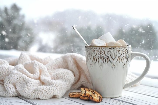 Enjoy a cup of hot chocolate on your porch!