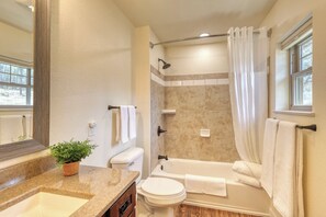 Hair dryer, towels
