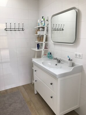 Shower, hair dryer