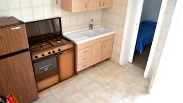 Fridge, oven, stovetop, cookware/dishes/utensils
