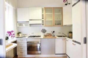 Fridge, oven, stovetop, dishwasher