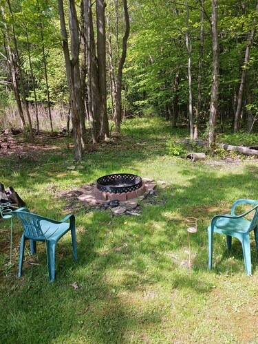 Comfortable Camper a few miles off thruway and area attractions. Fire ring wood