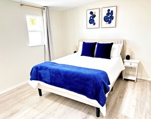 4 bedrooms, iron/ironing board, travel cot, WiFi