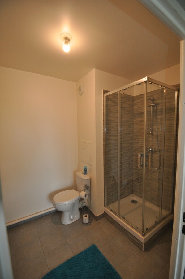 Secador de pelo, toallas, jabón y champú