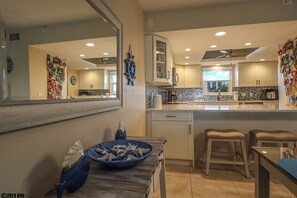 Fridge, microwave, oven, stovetop - Waterfront Royal Pelican 2B/2B Island Condo. Pool. Pickleball. Short Walk to Beach (Fort Myers Beach)