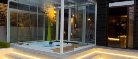 Indoor pool, a heated pool