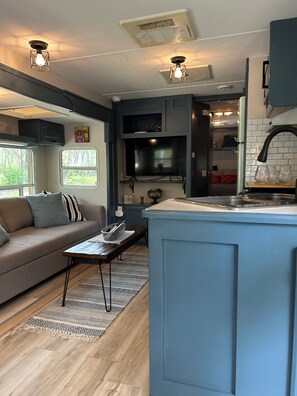 Living area - Secluded Forest Cabin on 55 Acres Quiet & Private (Selma)