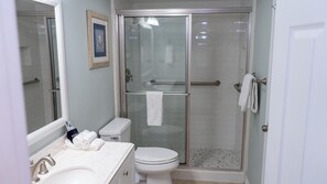 Condo, Multiple Beds, Kitchen (Surfside II 109) | Bathroom | Shower, towels, toilet paper