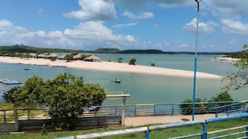 On the beach, white sand