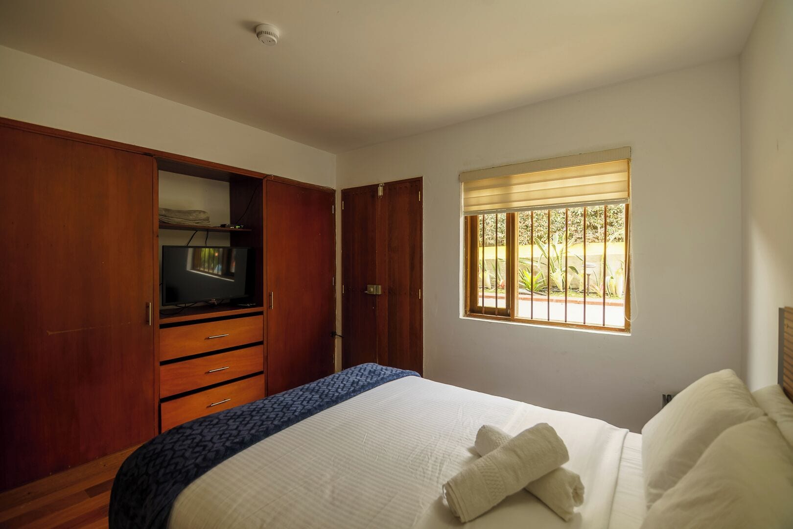 Habitación doble estándar, vista al jardín | Caja de seguridad en la habitación y cortinas blackout 