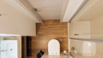 Single Room | Bathroom | Shower, hair dryer, towels