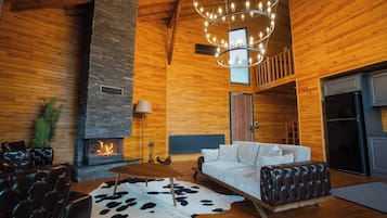 Premium-Bungalow, 4 Schlafzimmer, Bergblick, Meerseite | Wohnbereich