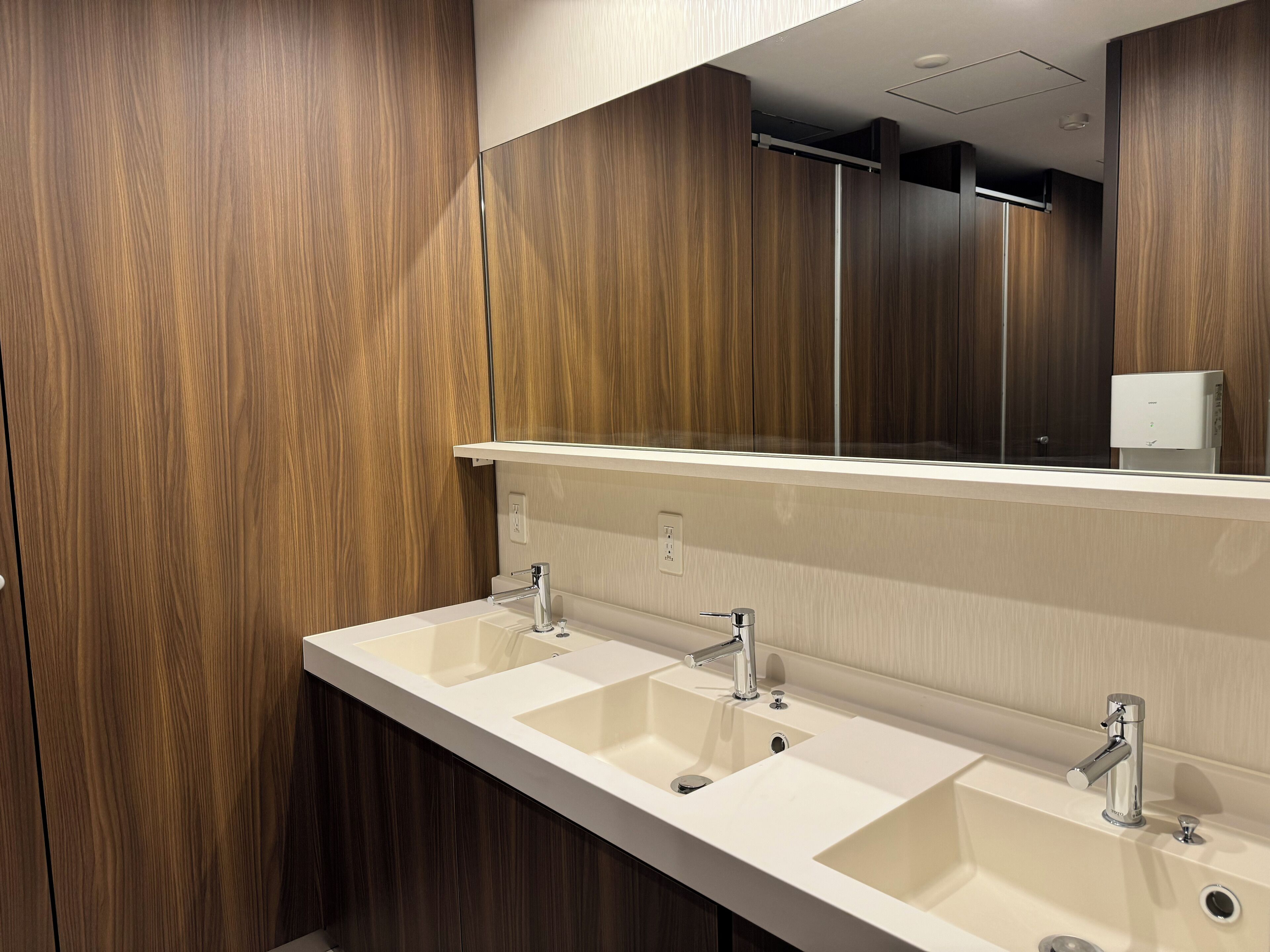 Hair dryer, electronic bidet, towels, toilet paper