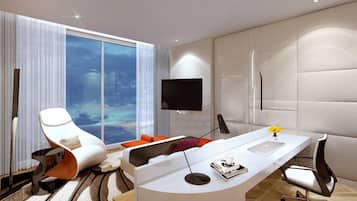 1 slaapkamer, luxe beddengoed, een minibar, een kluis op de kamer