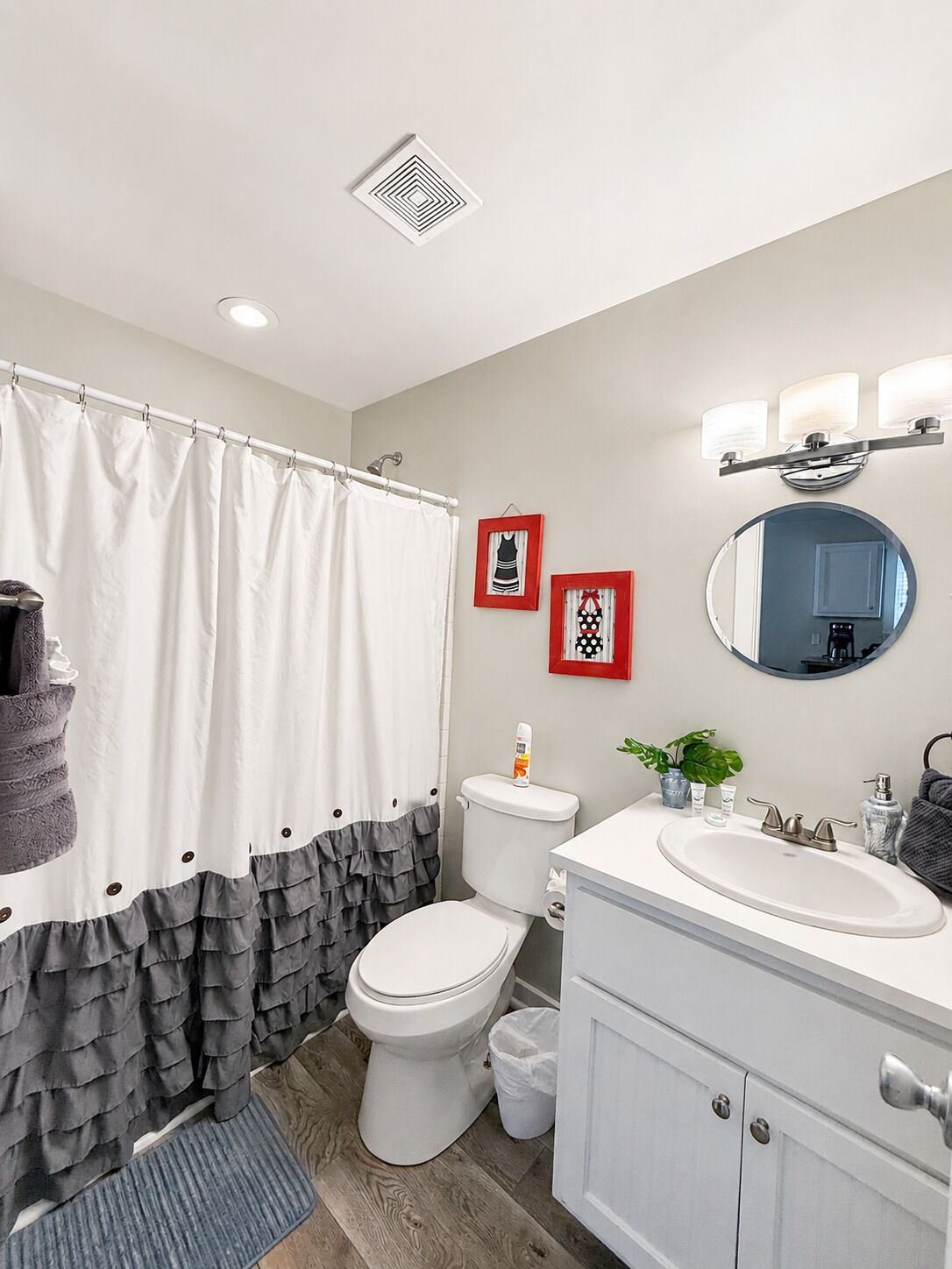 Hair dryer, towels