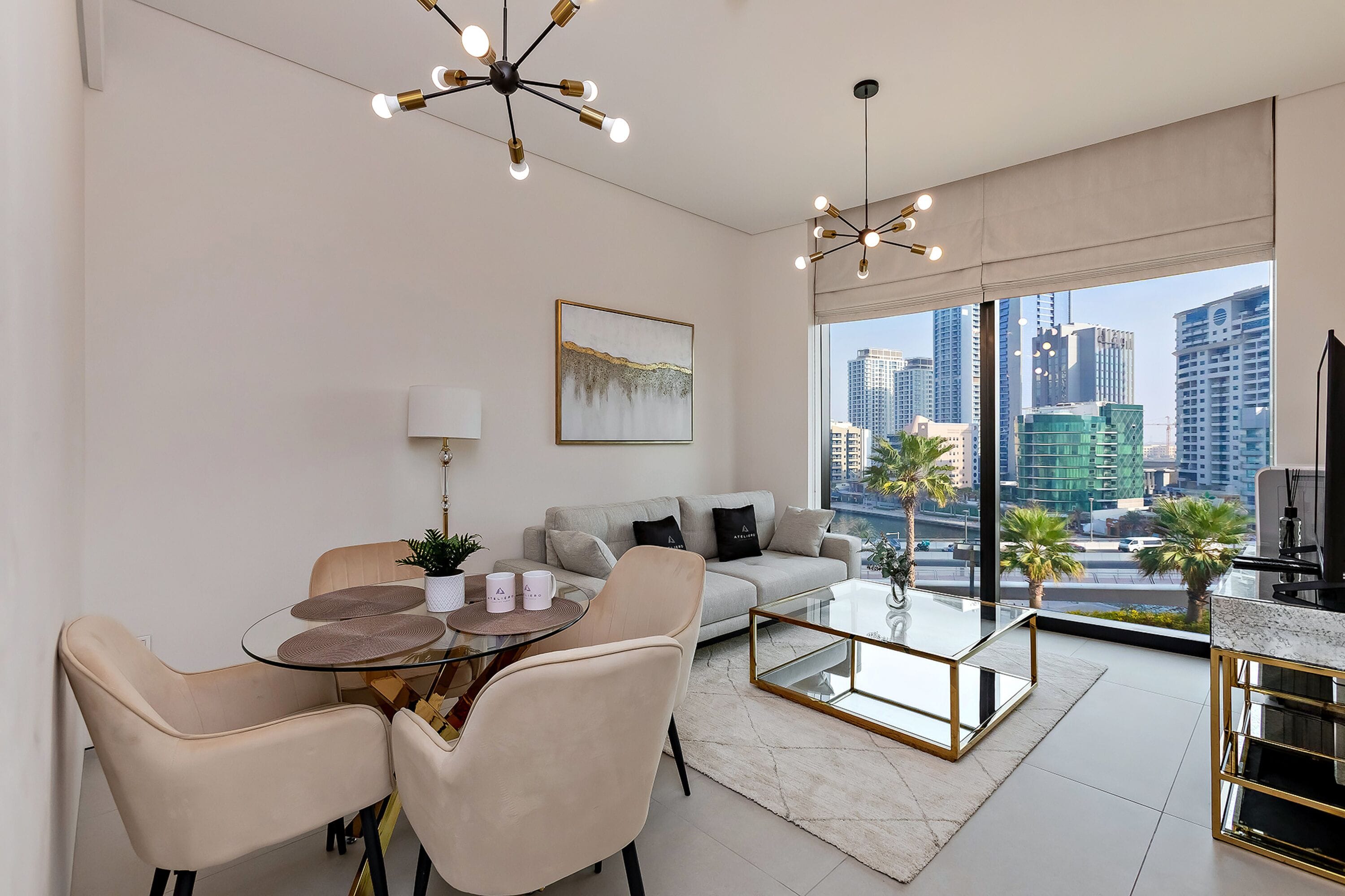 Premier Apartment, Canal View | Living area | 50-inch Smart TV with digital channels