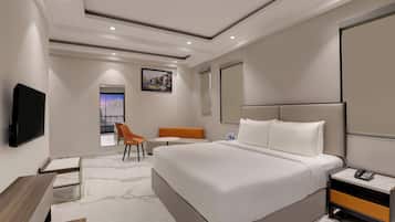 Suite, 1 King Bed, Balcony, City View | Egyptian cotton sheets, premium bedding, memory-foam beds, in-room safe