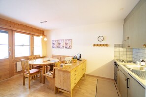 Fridge, oven, coffee/tea maker, electric kettle
