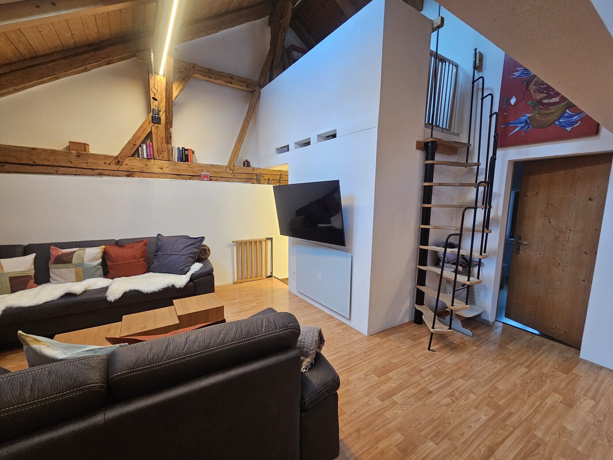 Fernseher, Kamin