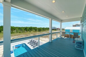 Terrace/patio - Luxury Beach Home, Private Heated Pool, 100 Steps To Beach, Panoramic Gulf Views (Gulf Shores)