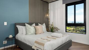 1 habitación, tabla de planchar con plancha, internet y ropa de cama