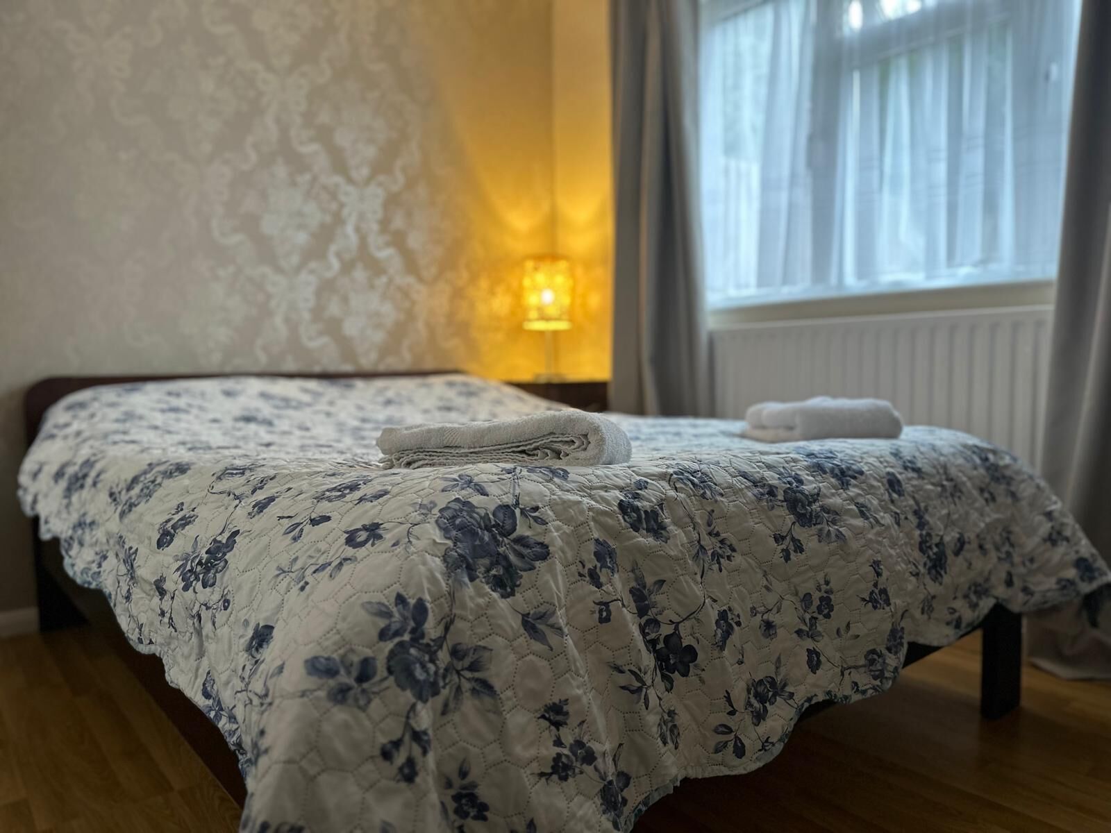 1 bedroom, desk, iron/ironing board, travel crib