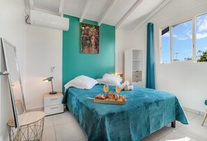 2 bedrooms, in-room safe, iron/ironing board, travel cot