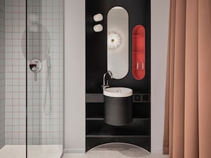 Suite estudio de luna de miel, para no fumadores | Baño | Secadora de cabello, toallas, jabón, shampoo