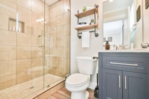 Shower, hair dryer, towels, toilet paper - Helen Studio Living Suite 102 (Helen)