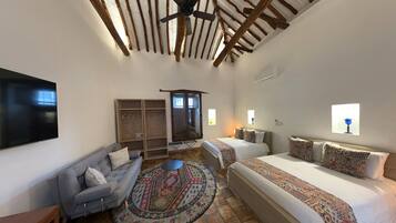 Family Quadruple Room, Multiple Beds, Pool View | 1 bedroom, premium bedding, down duvets, in-room safe