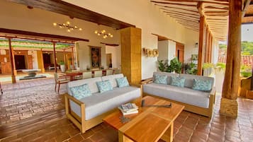 60-inch flat-screen TV with satellite channels