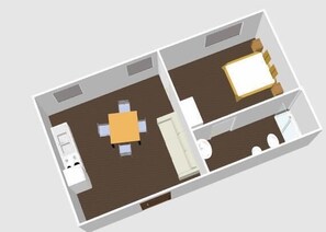 Floor plan - two-room apartment 19 hhat (ASTI)