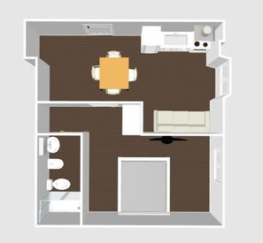 Floor plan - two-room apartment 20 hhat (ASTI)