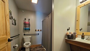 Bathroom - Elevated luxury awaits at Legacy Cabins, where bison roam just beyond. (Hanna City)