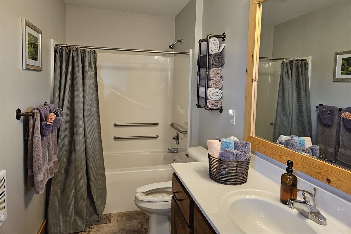 Hair dryer, towels