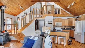Smart TV, fireplace, video games, foosball