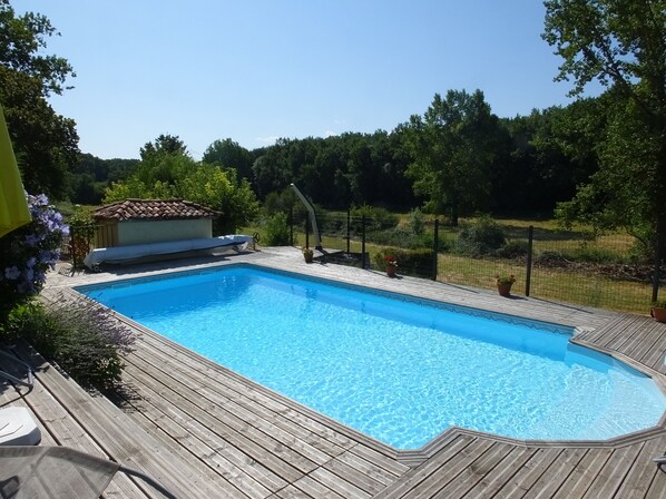 Outdoor pool, a heated pool - 5 Bedroom countryside gite with heated  pool close to Chalais, terraces & garden (Chalais)