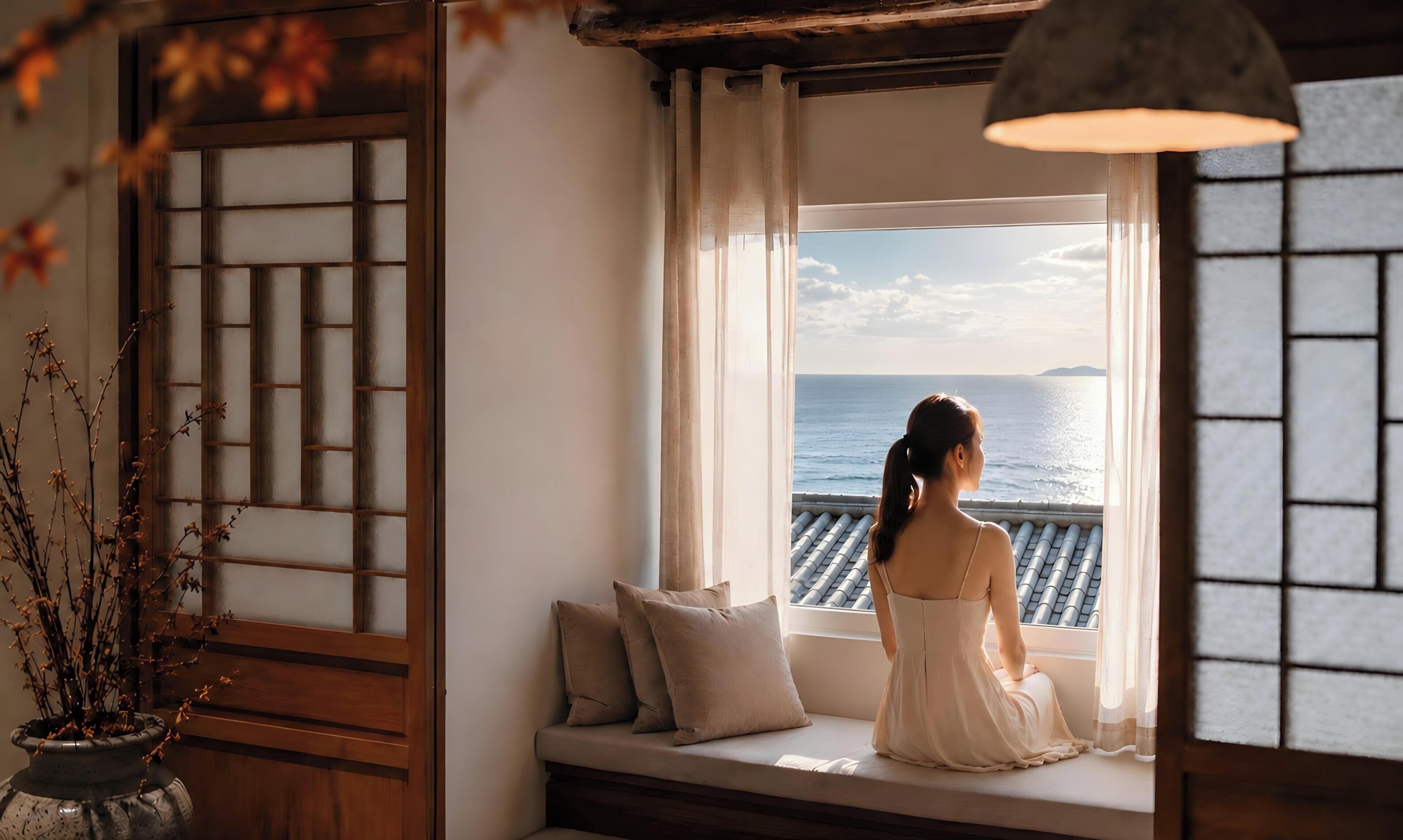 浪漫村舍, 海景 | 4 多间卧室、特色装修、办公桌、笔记本电脑工作区