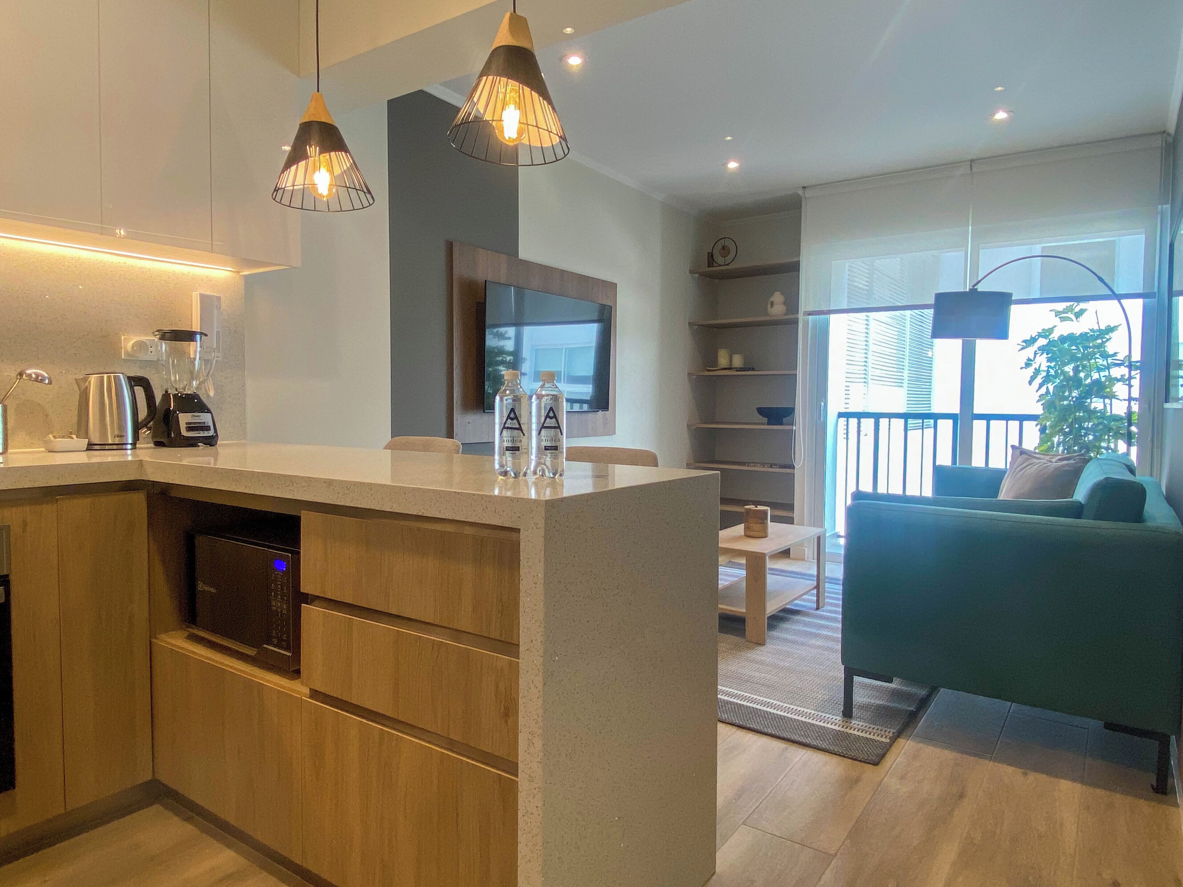 Apartamento (202) | Cocina privada | Frigorífico, microondas, horno y tostadora